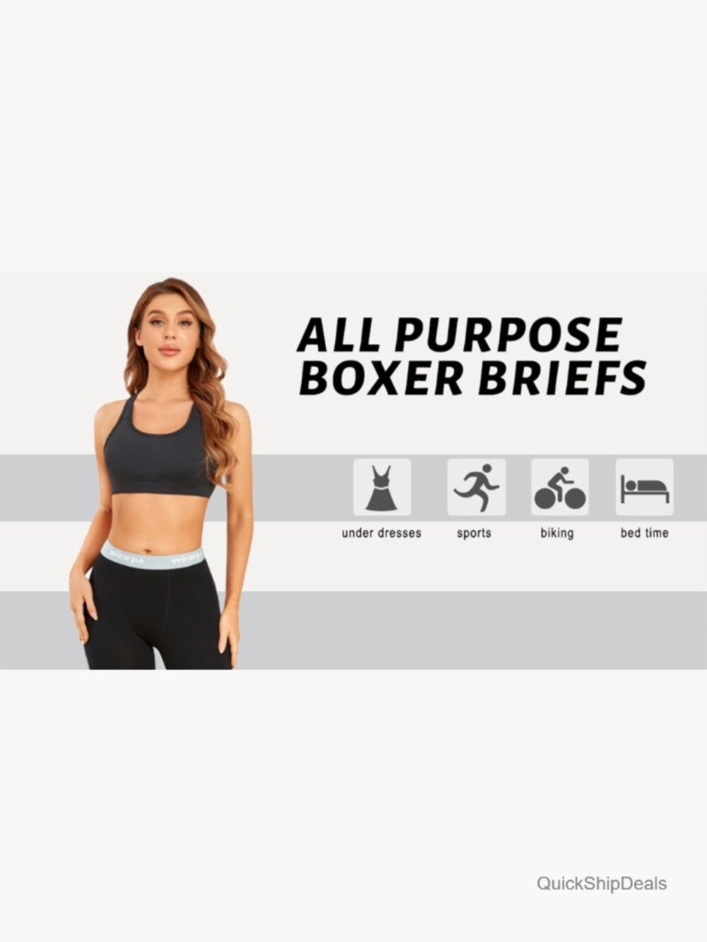 Women's Cotton Boxer Briefs Anti Chafing 5.5" Inseam 4 Pack - Picture 6 of 7
